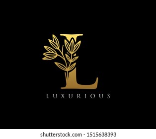 Luxury Gold L Letter Logo Icon . Initial Letter L Design Vector Luxury Gold Color.Print monogram initials stamp line art vintage symbol.