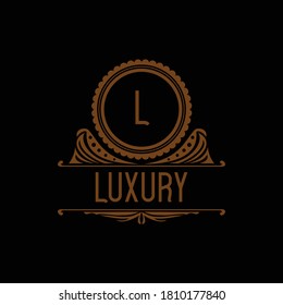 Luxury Gold L Letter Logo template in vector for Restaurant, Royalty, Boutique, Cafe, Hotel, Heraldic, Jewelry, Fashion and other vector illustration