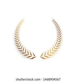 Luxury gold laurel wreath vector template illustration design