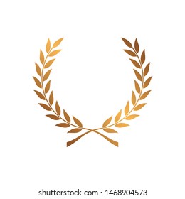 Luxury gold laurel wreath vector template illustration design
