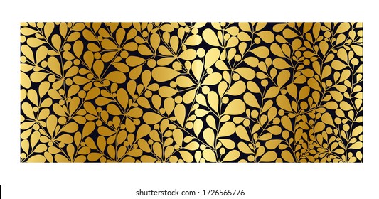 Luxury gold leaf background vector. Tropical pattern design for packaging, wallpaper and print, Vector illustration.