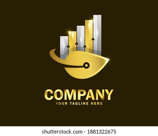 luxury gold leaf finance logo design template