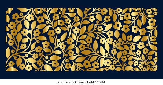 Luxury gold leaf and flower background vector. Tropical pattern design for packaging, wallpaper and print, Vector illustration.