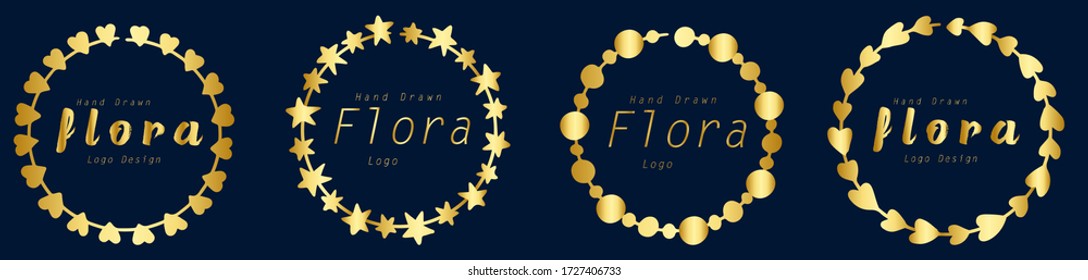 Vector de modelos de logotipo de la hoja de oro de lujo, ilustración.