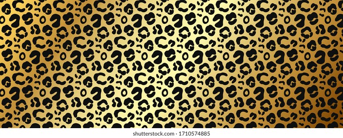 Luxury gold Leopard pattern design vector. Stylised Spotted Leopard Skin Background for Fabric, Print, Fashion, Wallpaper. Vector illustration. 