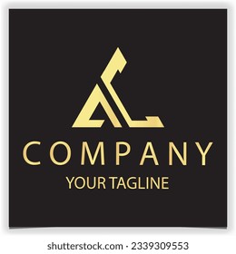 luxury gold letter AC initial triangle logo icon premium elegant template vector eps 10