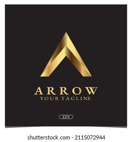 Luxury gold letter A arrow logo premium elegant template vector eps 10