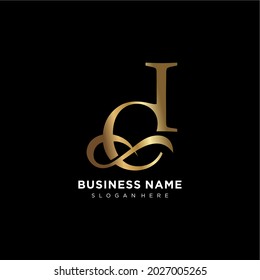 luxury gold letter D logo
 luxury premium letter D. The initials of the letter D are unique and creative