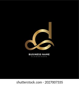 luxury gold letter D logo
 luxury premium letter D. The initials of the letter D are unique and creative