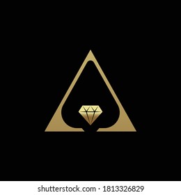 Luxury Gold Letter A Diamond Jewellery Logo Template