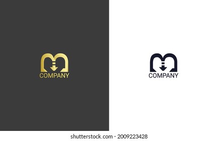 luxury gold letter m logo for business and company