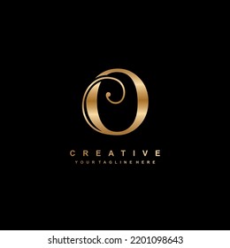 luxury gold letter O logo design. O flourish. O monogram logo, typography logo. beautiful letter O. suitable for business logo, company, beauty, boutique, wedding, etc