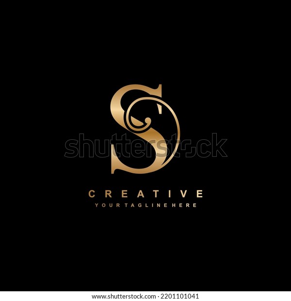 Luxury Gold Letter S Logo Design Stock Vector (Royalty Free) 2201101041 ...