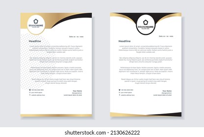 luxury gold letterhead elegant set for business and corporation