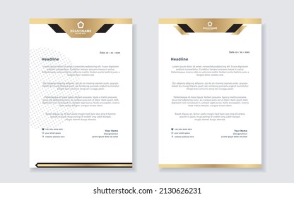 Luxury Gold Letterhead Elegant Set For Business And Corporation