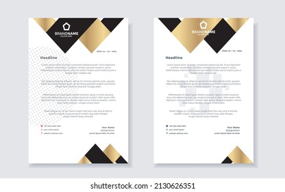 luxury gold letterhead elegant set for business and corporation