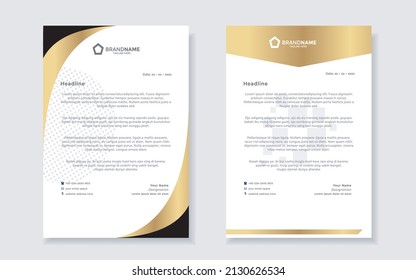 luxury gold letterhead elegant set for business and corporation