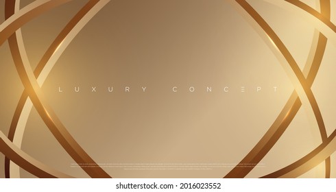 Luxury gold light effected ornamental frame background with premium geometric design elements for poster, website and design concepts. Vector illustration EPS 10