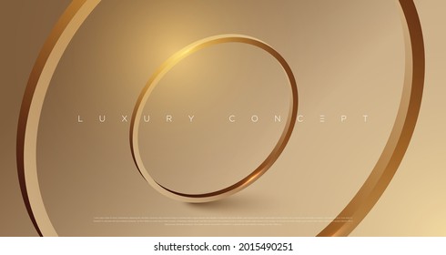 Luxury gold light effected rings background with premium geometric design elements for poster, website and design concepts. Vector illustration EPS 10