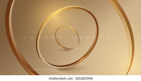 Luxury gold light effected rings background with premium geometric design elements for poster, website and design concepts. Vector illustration EPS 10