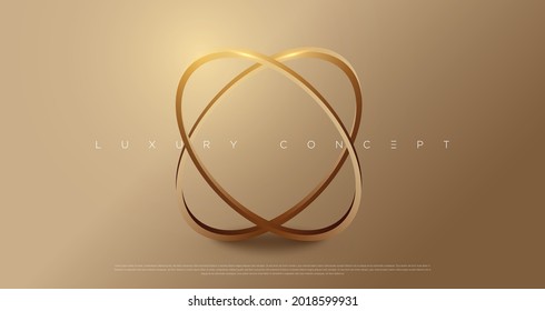 Luxury gold light effected rings background with premium geometric design elements for poster, website and design concepts. Vector illustration EPS 10