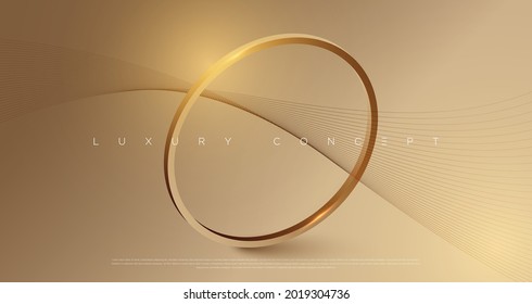 Luxury gold light effected rings background with premium geometric design elements for poster, website and design concepts. Vector illustration EPS 10