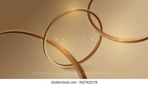 Luxury gold light effected rings background with premium geometric design elements for poster, website and design concepts. Vector illustration EPS 10