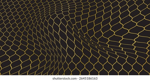 Luxury Gold Line Abstract Pattern on Black Background