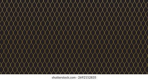 Luxury Gold Line Abstract Pattern on Black Background.Eps10