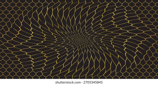 Patrón Abstractas de la línea de oro de lujo sobre fondo negro. Ilustración vectorial