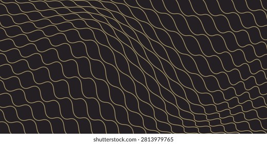 Luxury Gold Line Abstract Pattern on Black Background