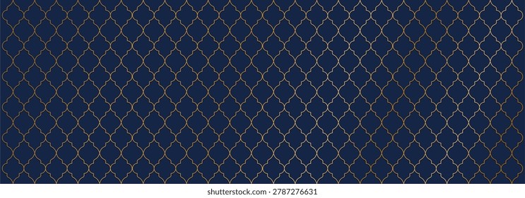 Luxury gold line Arabic pattern background