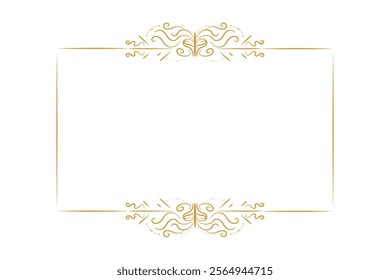 Luxury Gold Line Border Frame. Vector Illustration for Invitations and Elegant Design