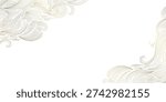 Luxury gold line wave pattern, Japanese ocean motif, flowing silk textures. Elegant vector design, abstract curves, geometric art deco elements, organic shapes, premium packaging, wine label, wedding card