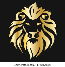 Luxury Gold Lion Head Icon