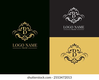 Luxury gold logo concept based on the letter B