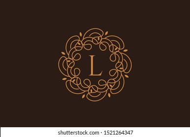 Luxury gold logo design template vector illustration for Restaurant, Royalty, Boutique, Cafe, Hotel, Heraldic, Jewelry and Fashion. Ornament shapes for logotype or badge design.