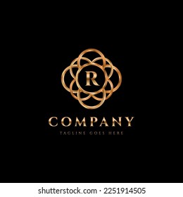 Luxury gold logo - ornamental monogram design template. Calligraphic elegant initial letters crest vector. Business sign, monogram identity for restaurant, boutique, hotel, heraldic, jewelry.