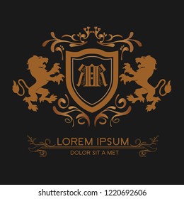 luxury gold logo template exclusive lions2