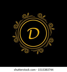 Luxury gold logo template initial letter D
