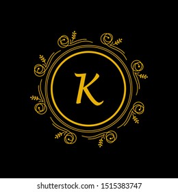 Luxury gold logo template initial letter K