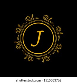 Luxury gold logo template initial letter J