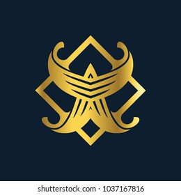 Luxury gold logo, vector logo template