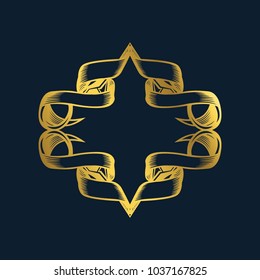 Luxury gold logo, vector logo template