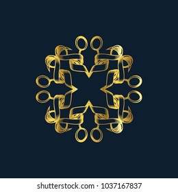Luxury gold logo, vector logo template