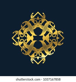 Luxury gold logo, vector logo template
