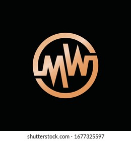 Luxury Gold Logos Initial M und W oder MW
