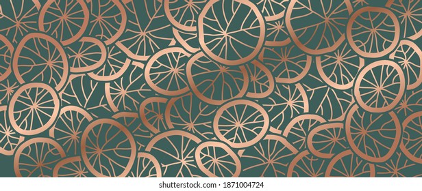 Luxury gold lotus leaves background vector. Tropical leaf wallpaper design. 