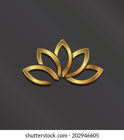 Luxury Gold Lotus logo plant image