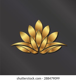 Luxury Gold Lotus logo plant image.